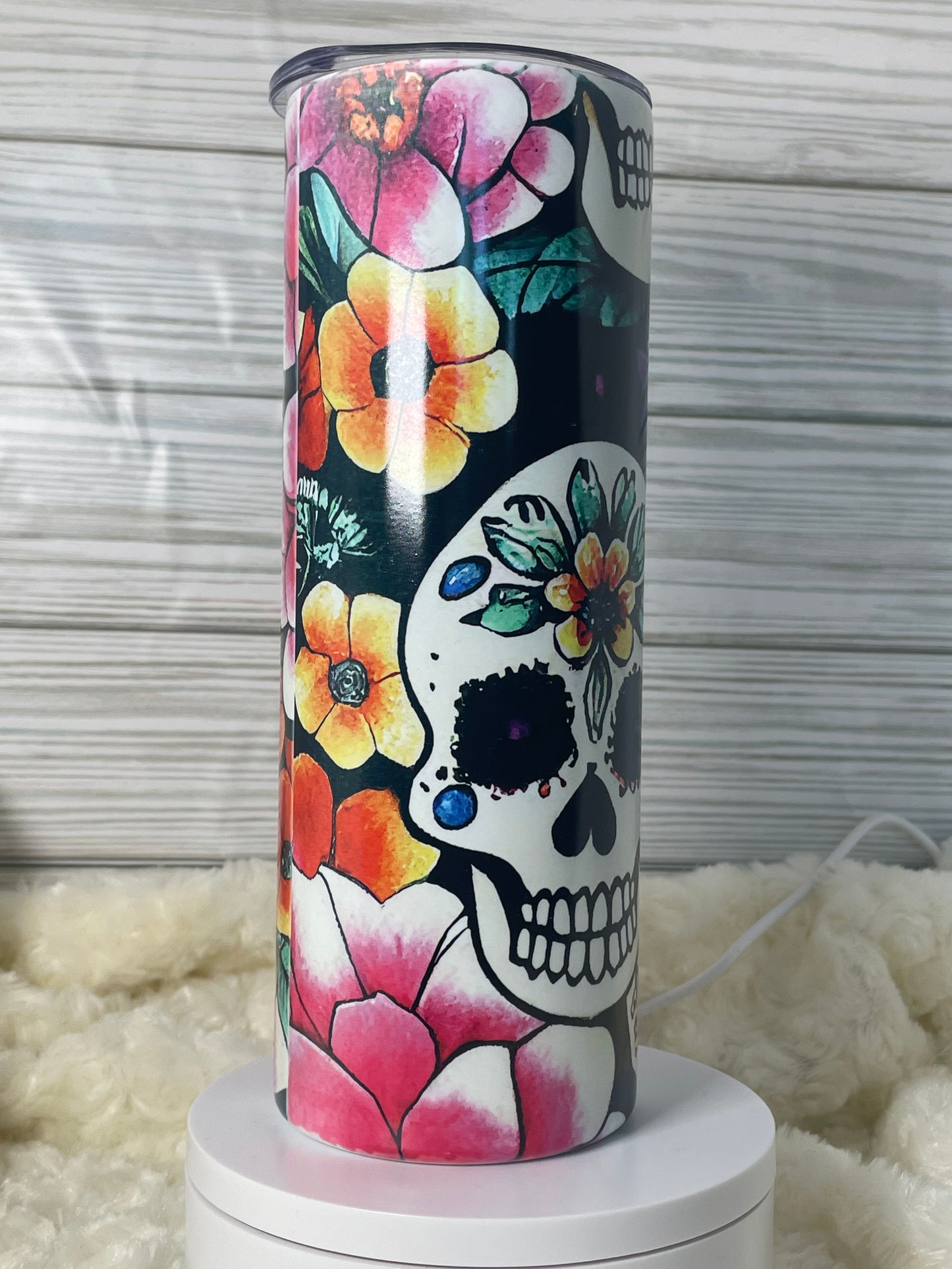 Day of the dead inspired tumbler