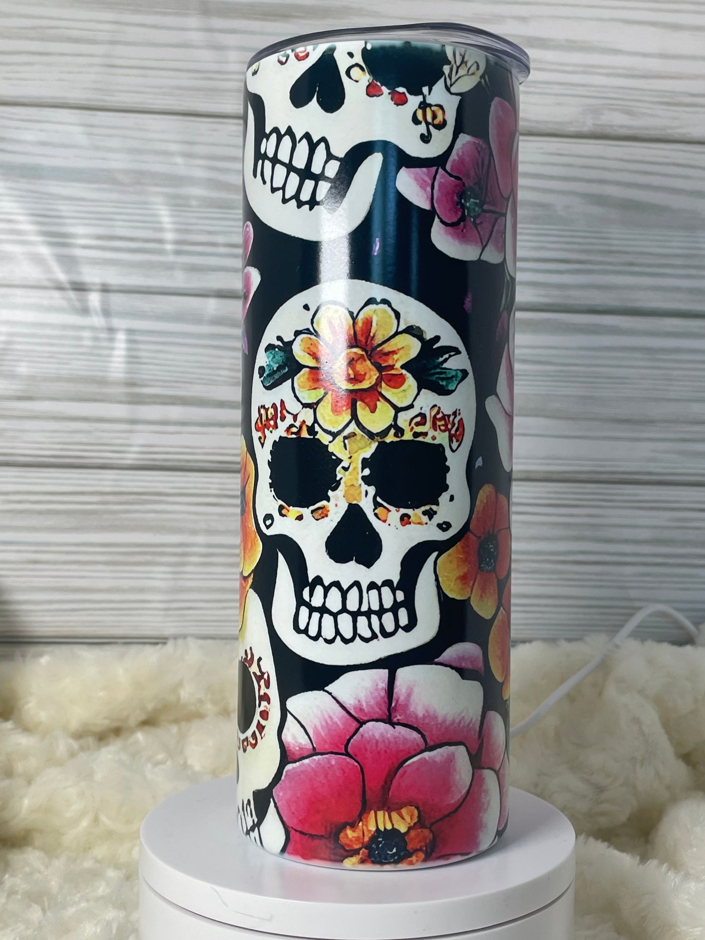 Day of the dead inspired tumbler
