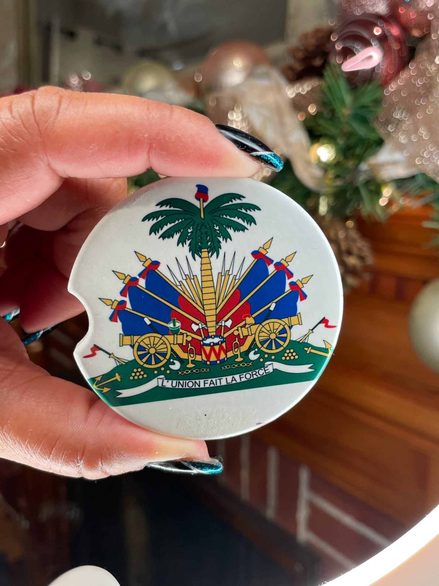 Haitian flag car coaster