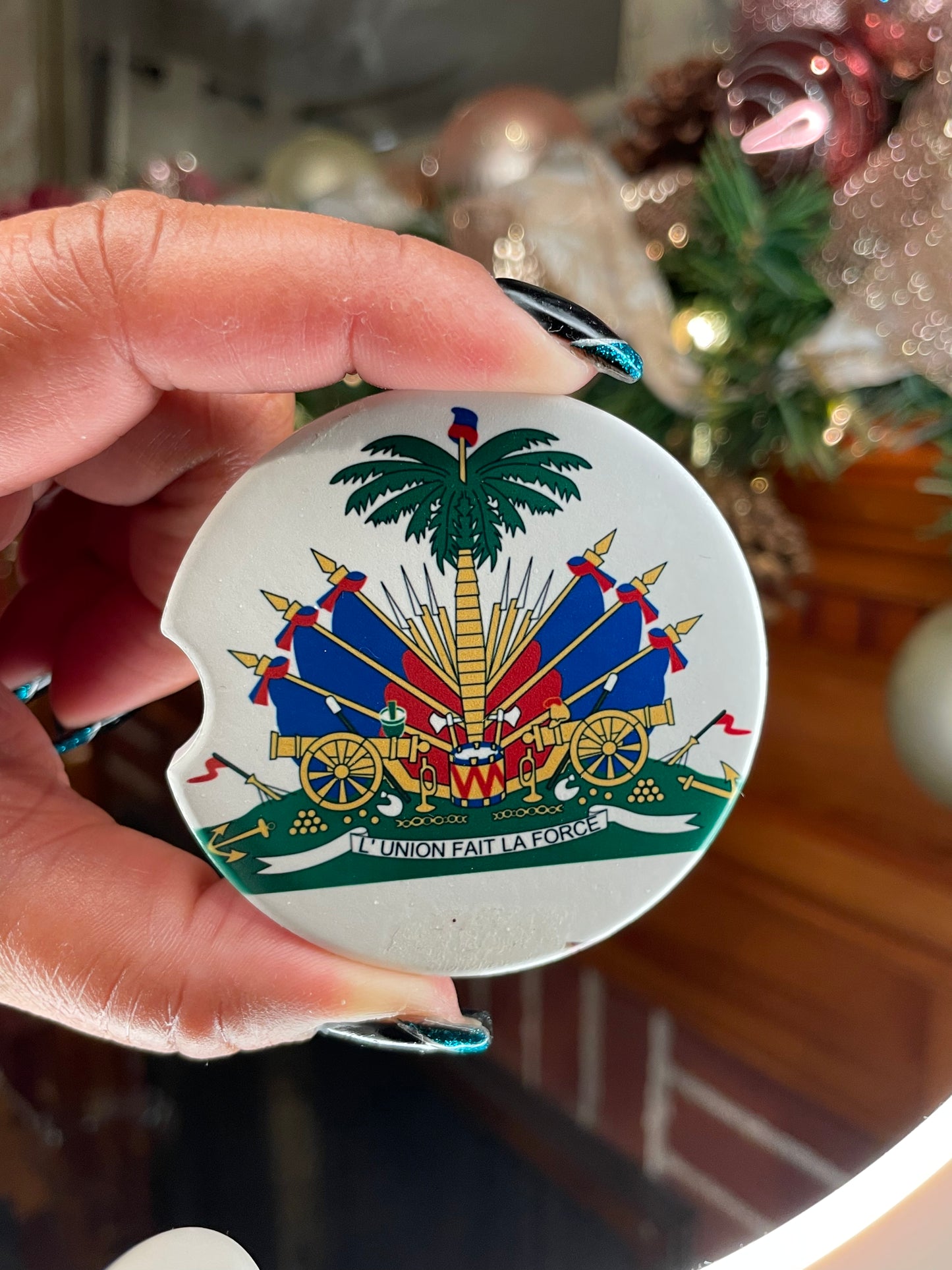 Haitian flag car coaster