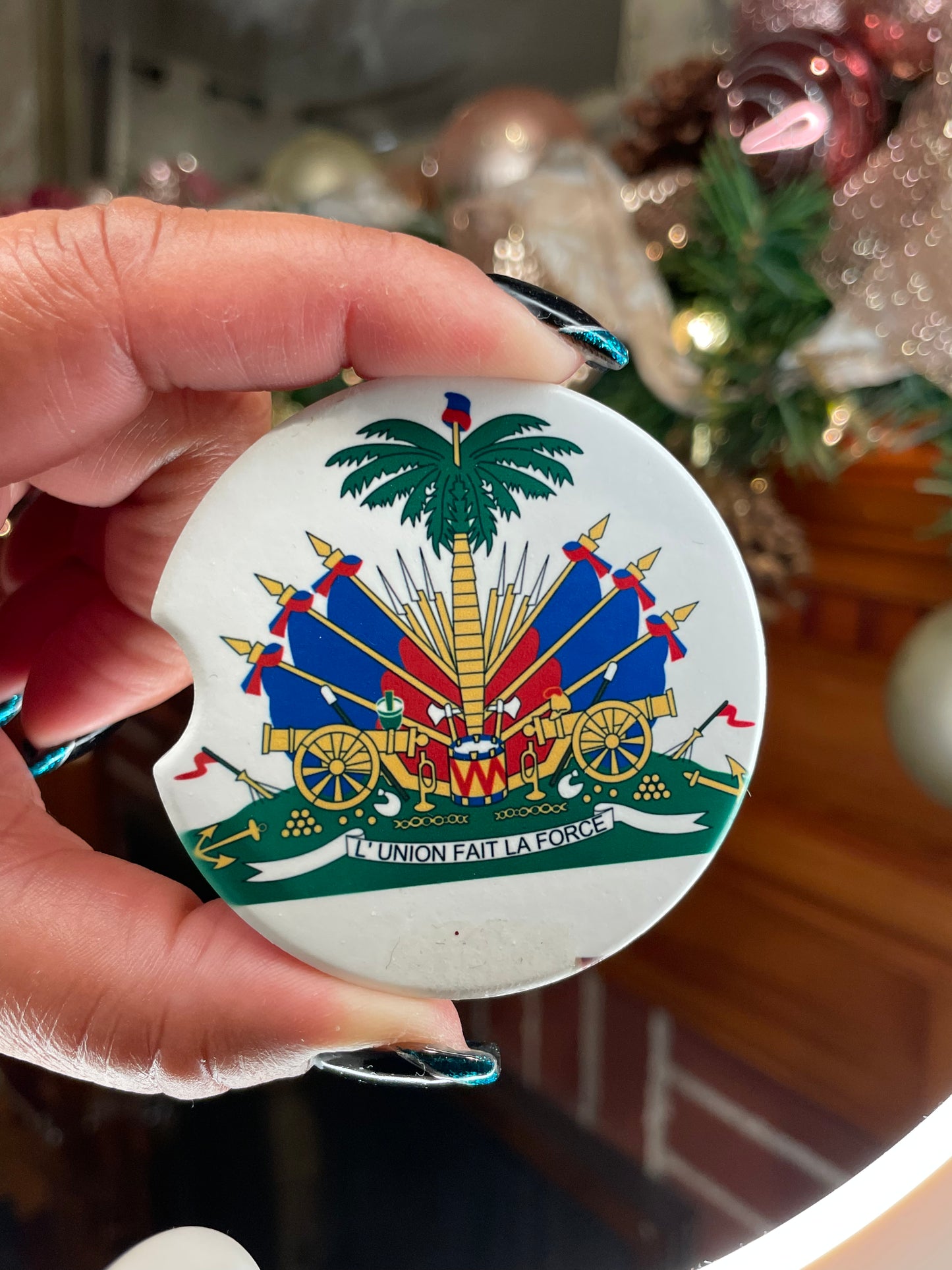 Haitian flag car coaster